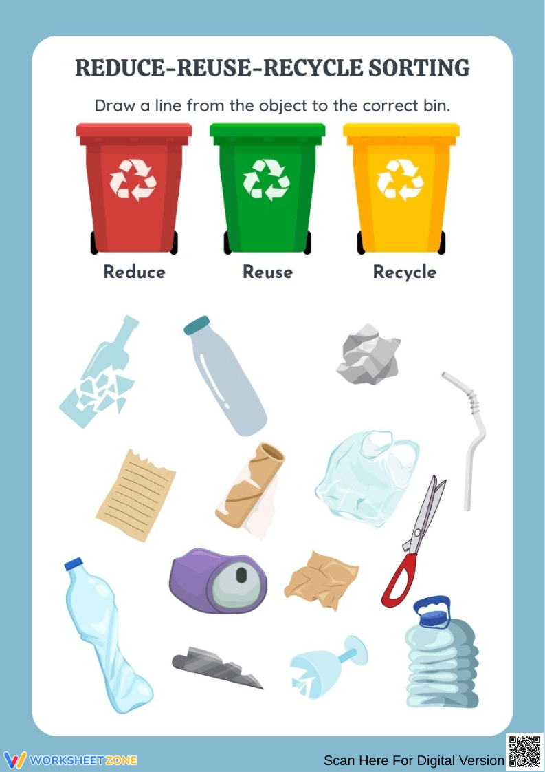 Reduce Reuse Recycle Worksheet | Grade 5 Printable - Page 1