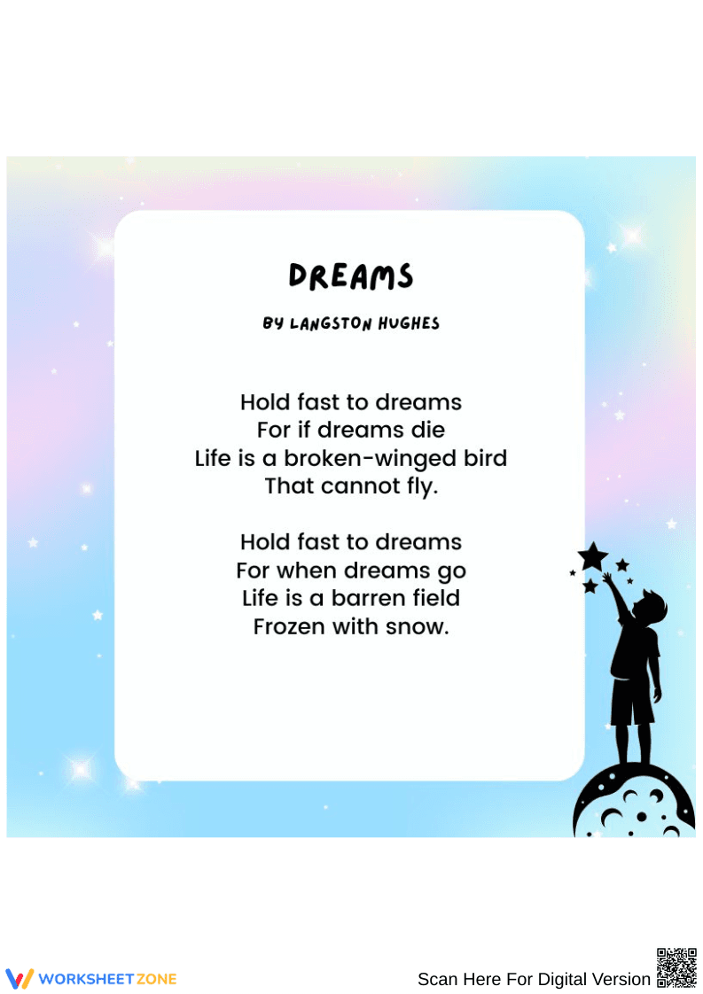 Dreams by Langston Hughes – Inspirational Poem Poster - Page 1