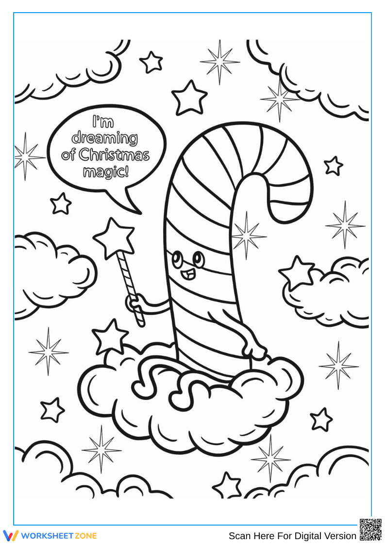 Christmas Candy Cane Coloring Pages for Kids – Festive Printable Fun - Page 1
