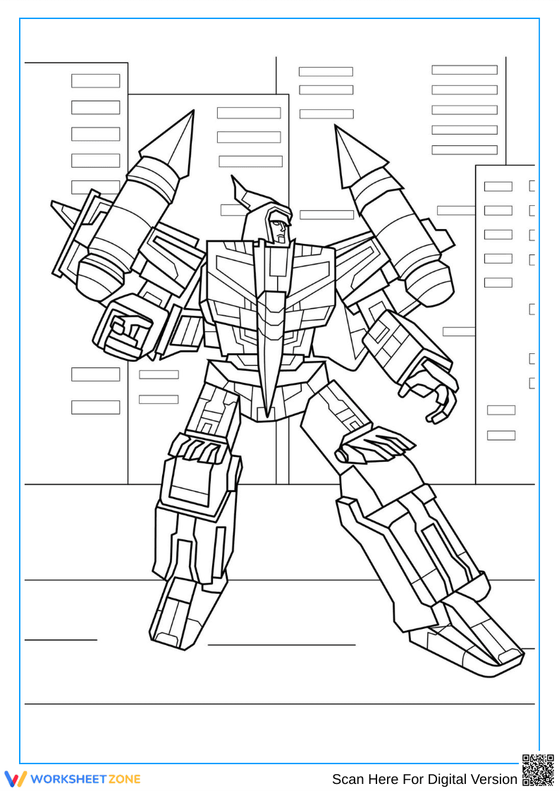 Starscream Transformer Coloring Page for Kids - Page 1