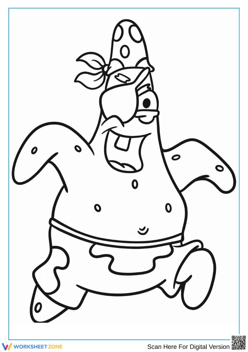 Pirate Patrick Star Coloring Page - Page 1