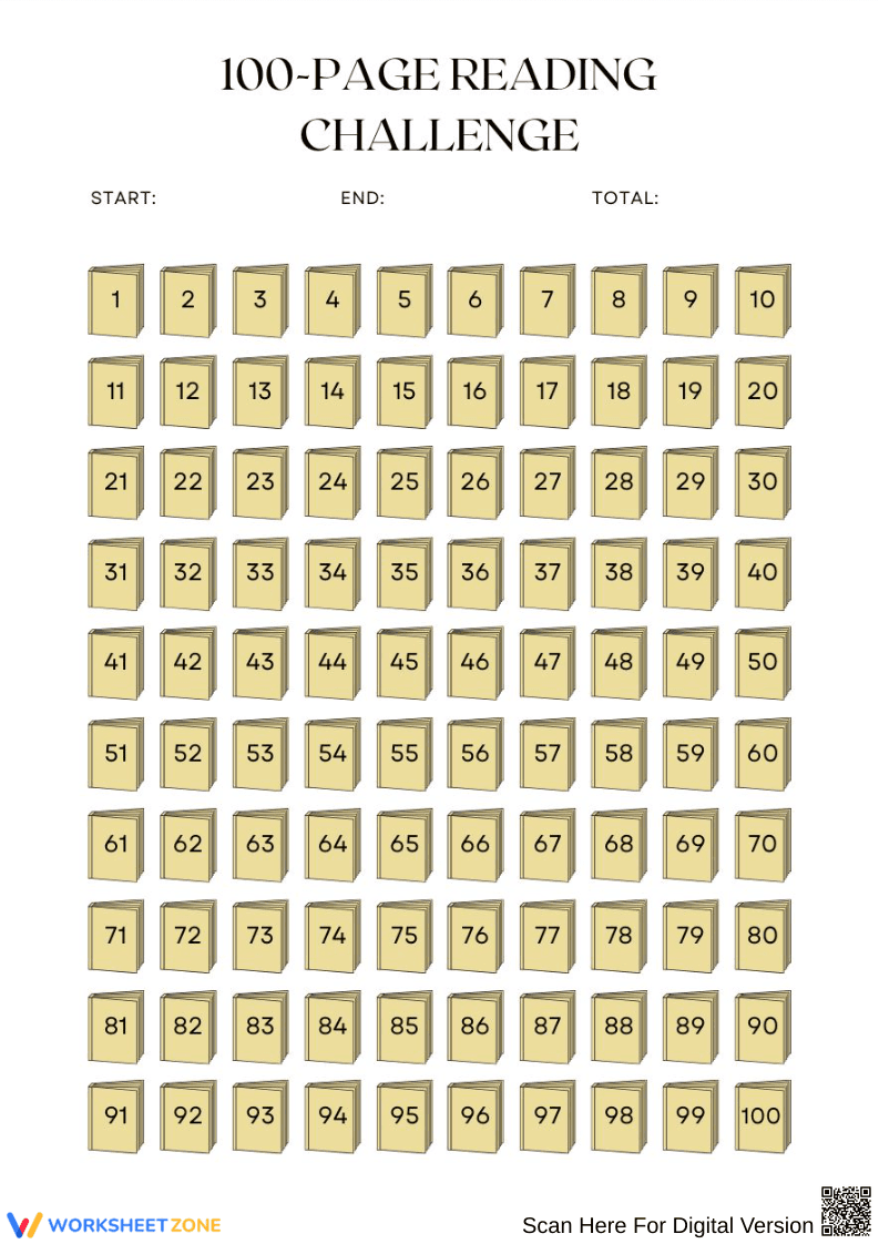 100-Page Reading Challenge Tracker - Page 1