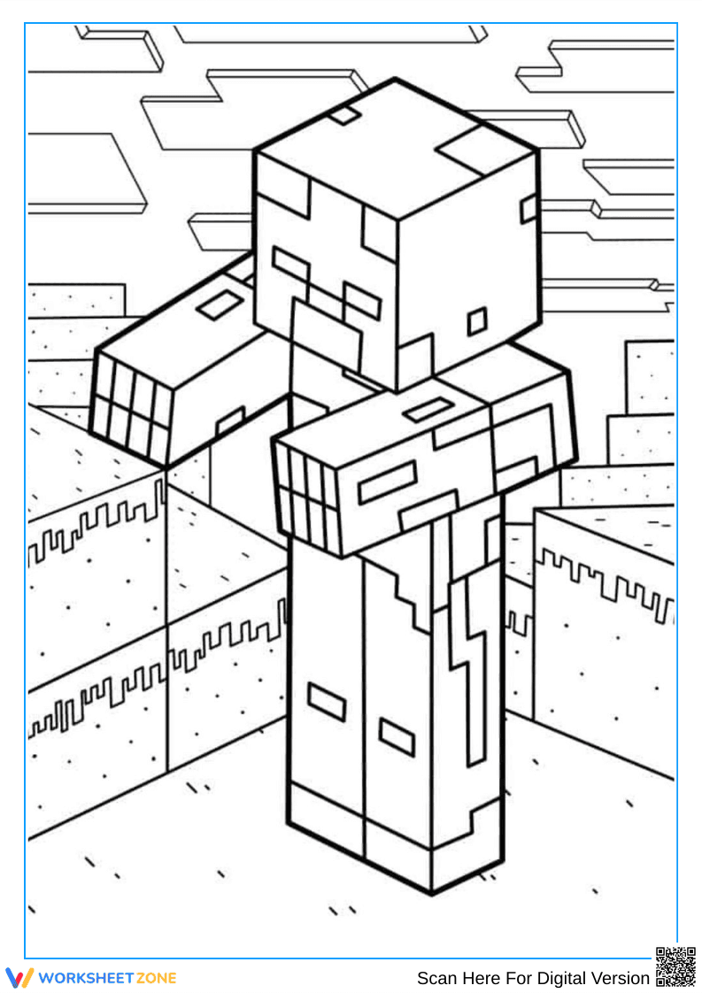 Herobrine Minecraft Coloring Page - Page 1