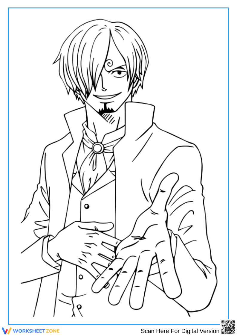 Charming Sanji Coloring Page - Page 1