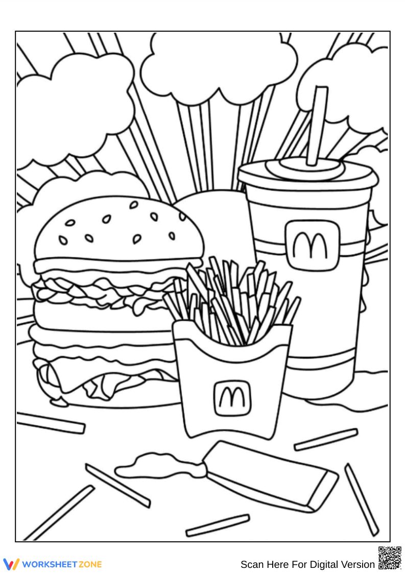 Burger, Fries & More – McDonald’s Meal Coloring Fun - Page 1