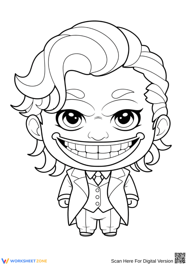 Chibi Joker Coloring Page - Page 1