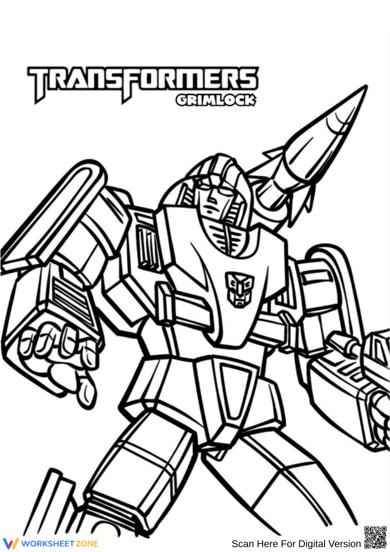 Transformers Grimlock Action Coloring Page - Page 1
