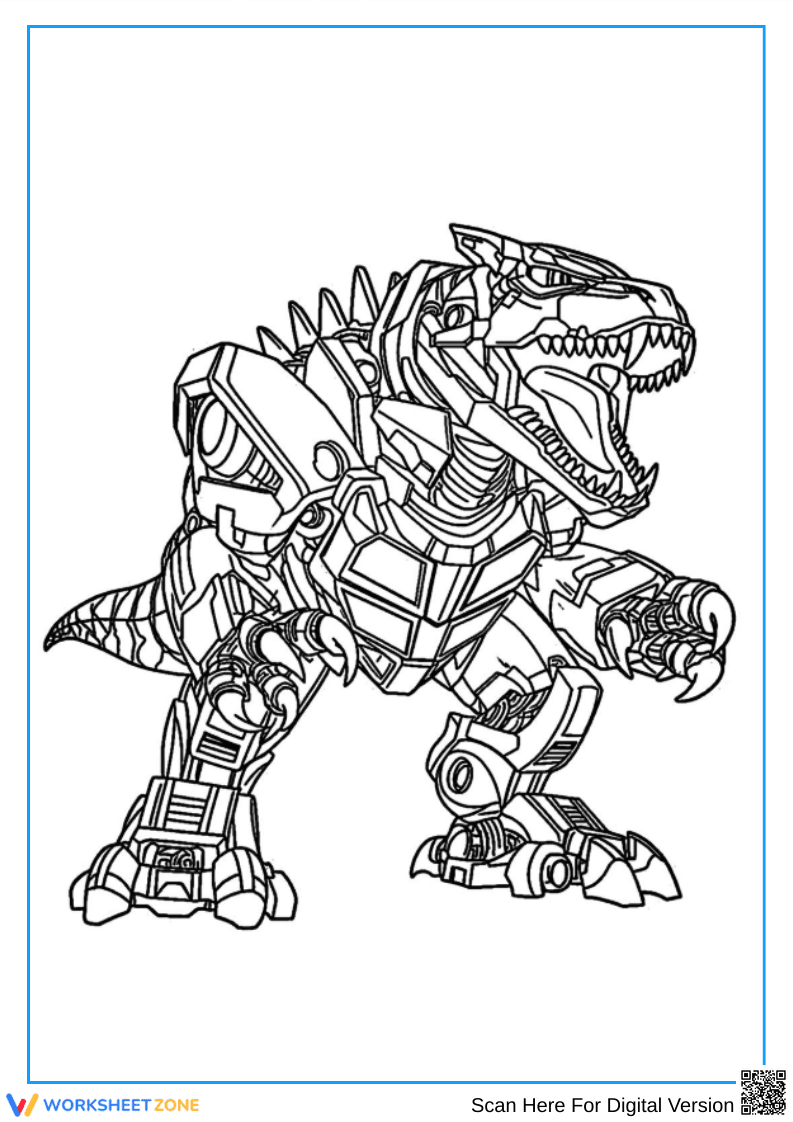 Grimlock Dinosaur Form Coloring Page - Page 1