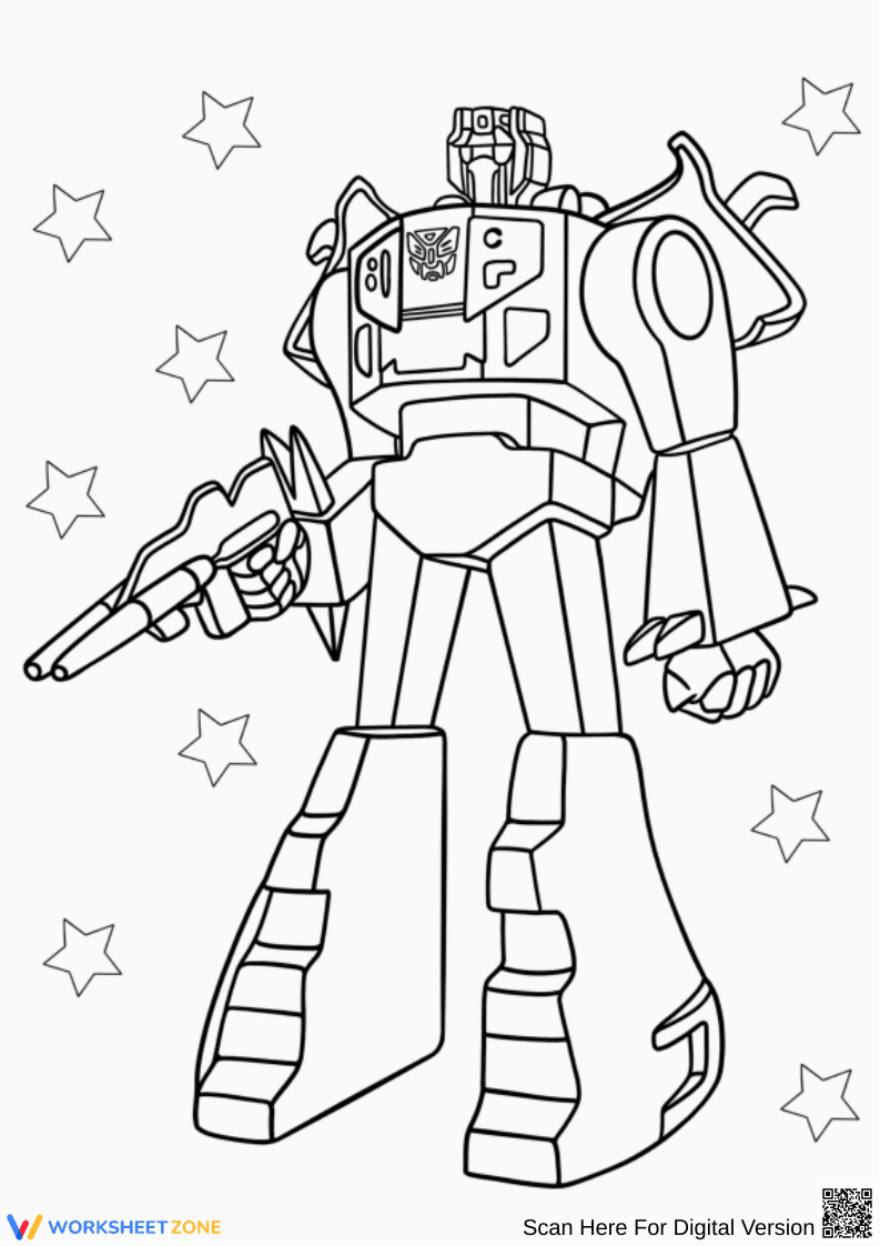 Grimlock Coloring Page with Stars - Page 1