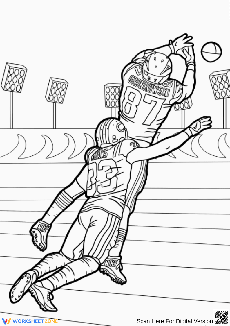 Football Coloring Page – Offensive Line Face-Off - Page 1