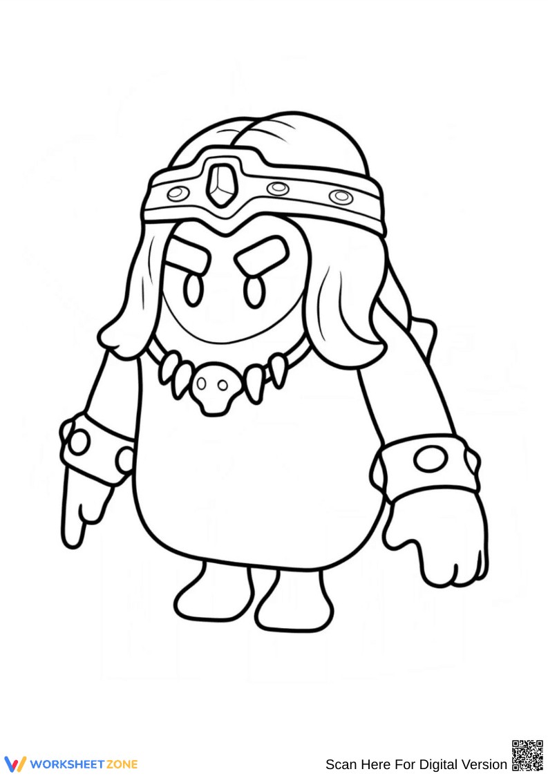 Fall Guys Warrior Costume Coloring Page - Page 1