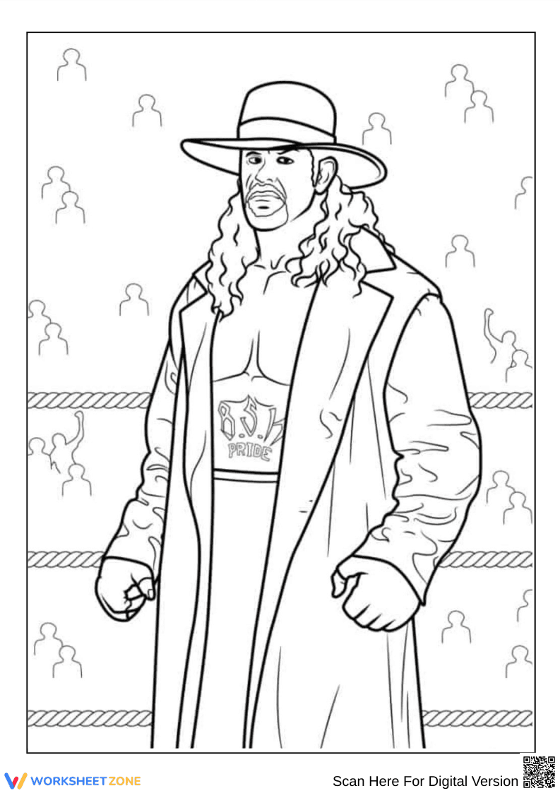 The Undertaker WWE Coloring Page – Legendary Wrestler - Page 1