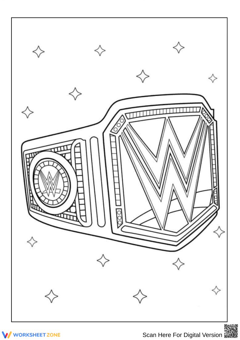 WWE Championship Belt Coloring Page – Ultimate Victory Design - Page 1