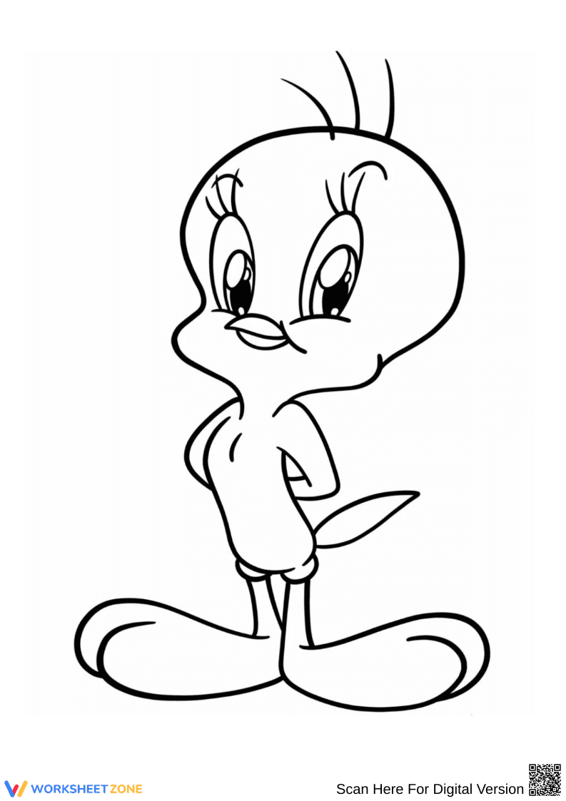 Confident Tweety Bird Coloring Page for Kids - Page 1