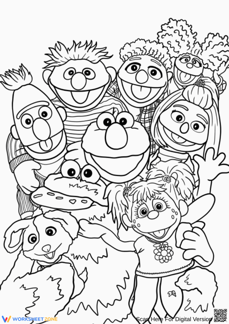 Sesame Street Best Friends Coloring Page - Page 1