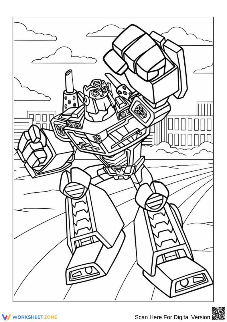 Rescue Bots Action Robot Coloring Page - Page 1