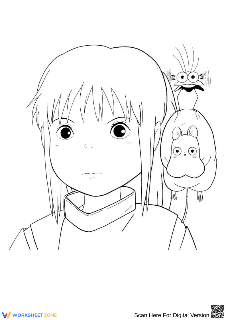 Spirited Away Coloring Page: Chihiro and Boh - Page 1