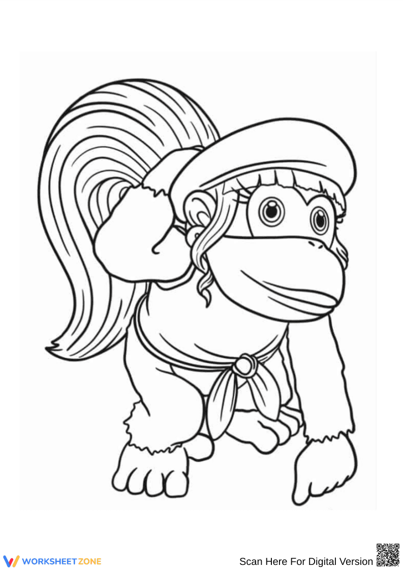 Dixie Kong Coloring Page - Page 1