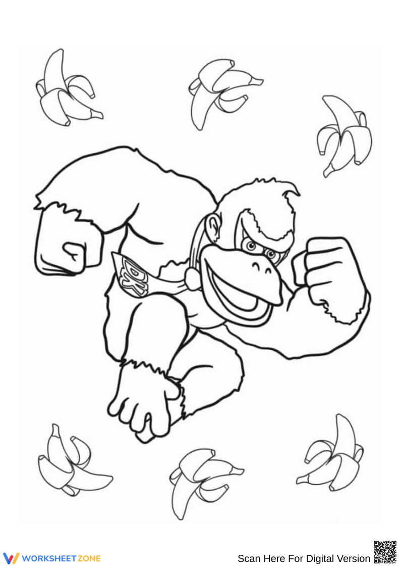 Donkey Kong Banana Blast Coloring Page - Page 1