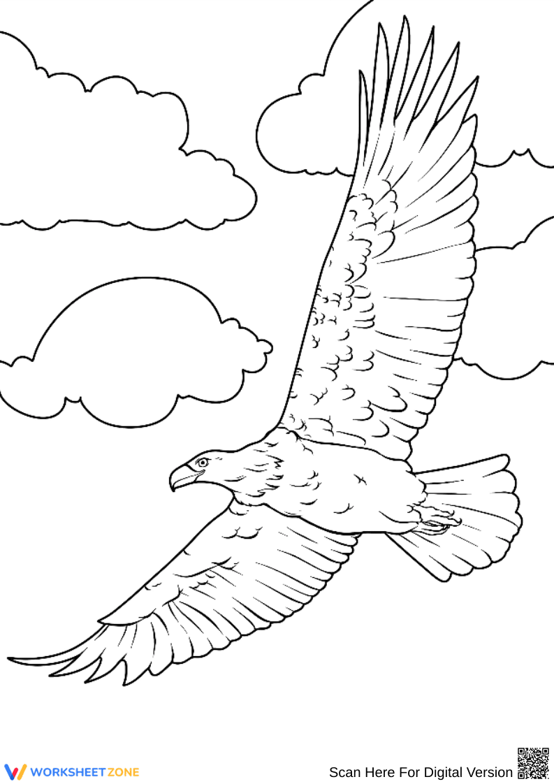 Majestic Soaring Eagle Coloring Page - Page 1