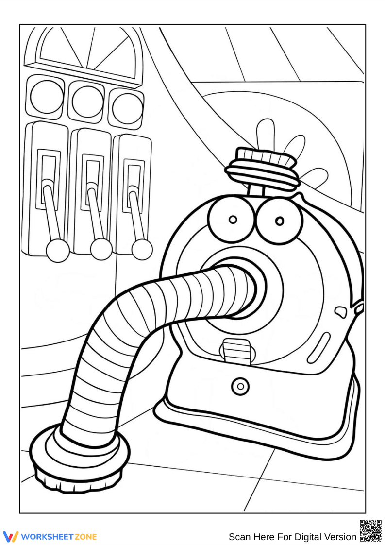 Noo-Noo Teletubbies Vacuum Cleaner Coloring Page - Page 1