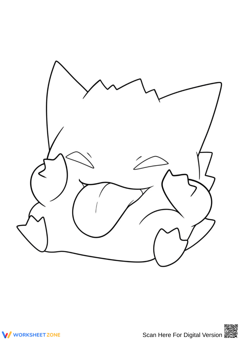 Playful Gengar Sticking Out Tongue Coloring Page - Page 1