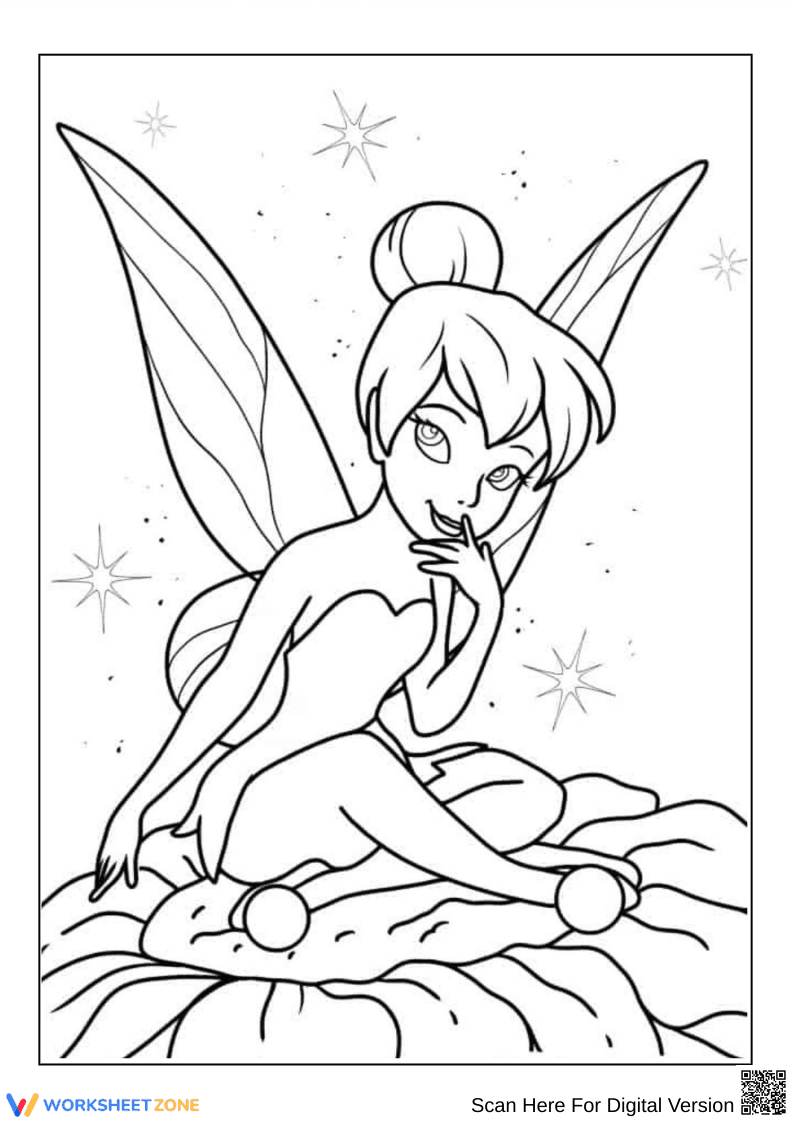 Tinker Bell Fairy Coloring Page for Kids - Page 1