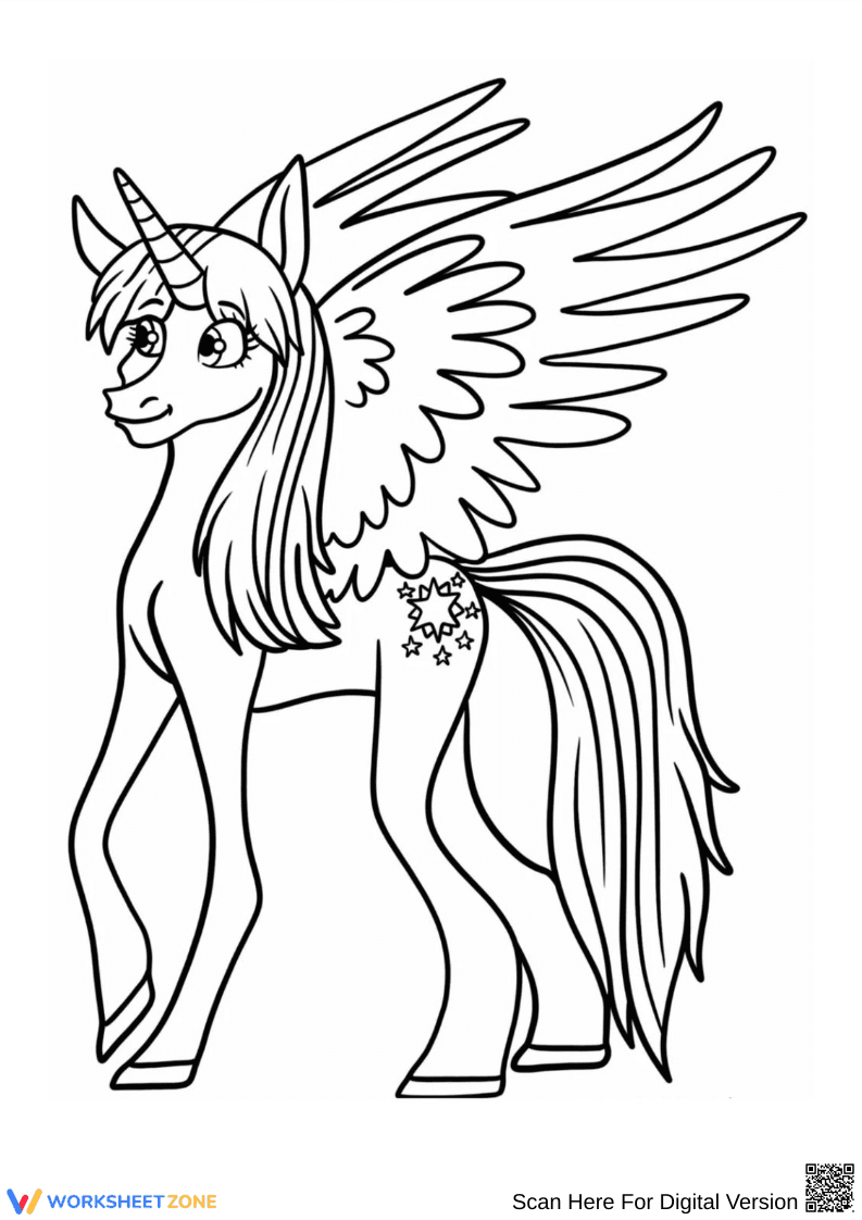 Elegant Twilight Sparkle with Wings Coloring Page - Page 1