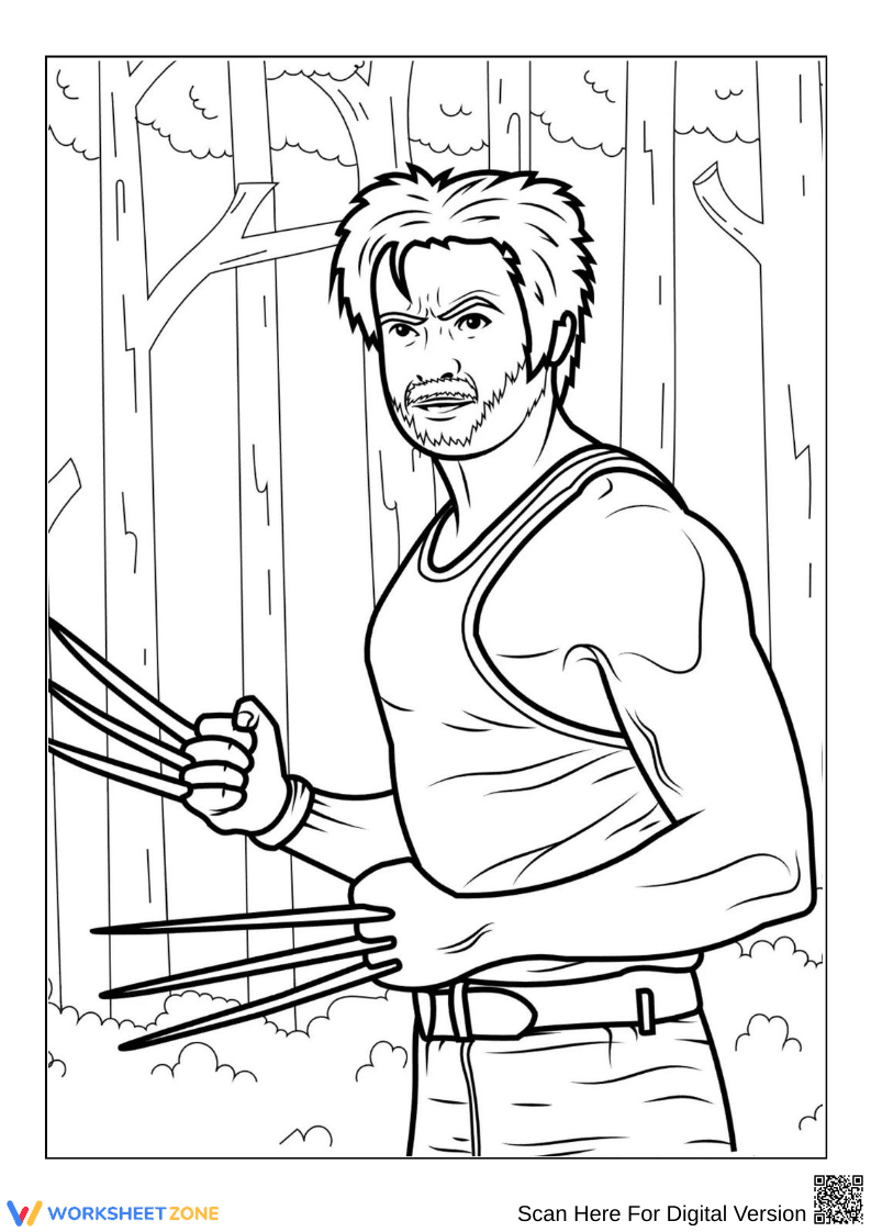 Wolverine in the Forest Coloring Page - Page 1