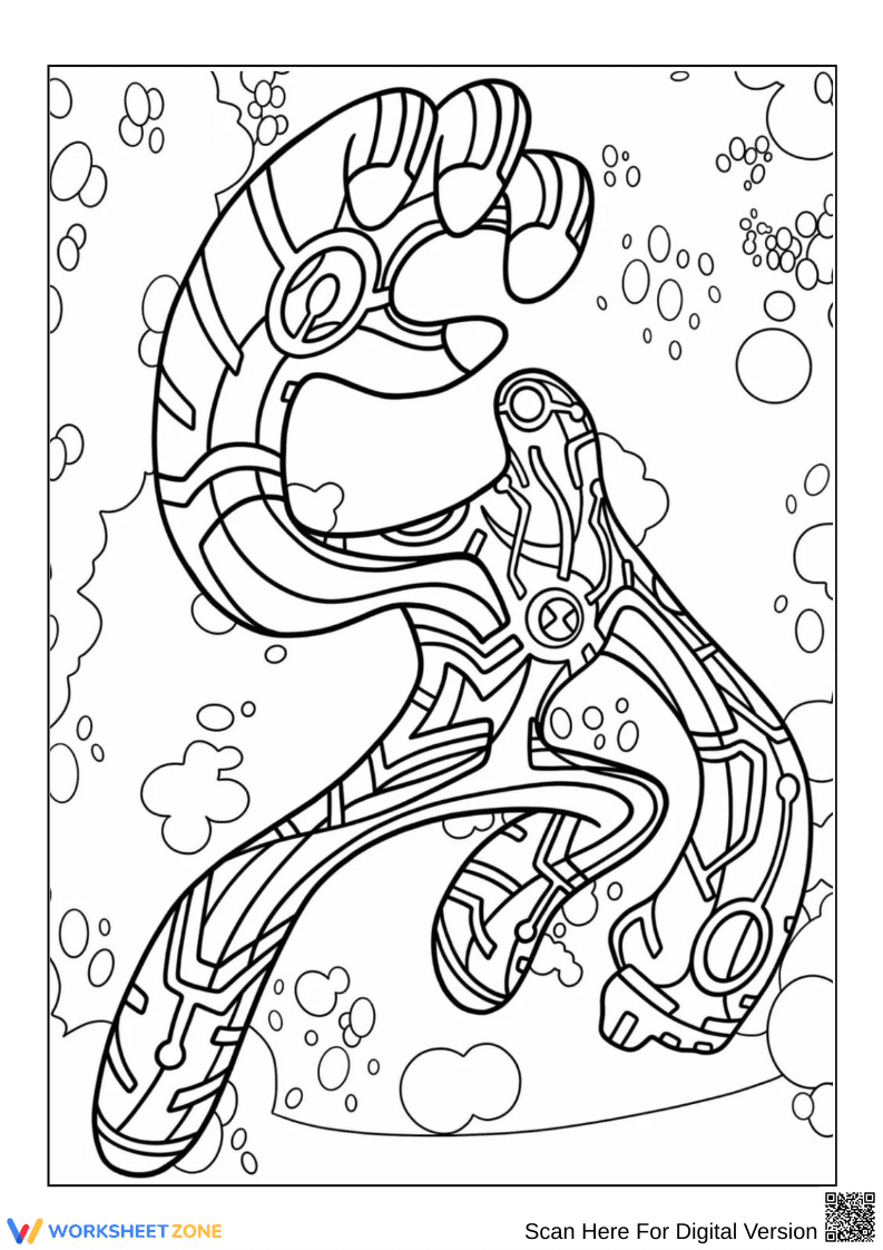 Ben 10 Alien Coloring Page – High-Tech Alien Action - Page 1