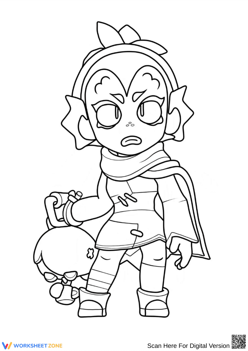 Brawl Stars Lou with Toy Bomb Coloring Page - Page 1