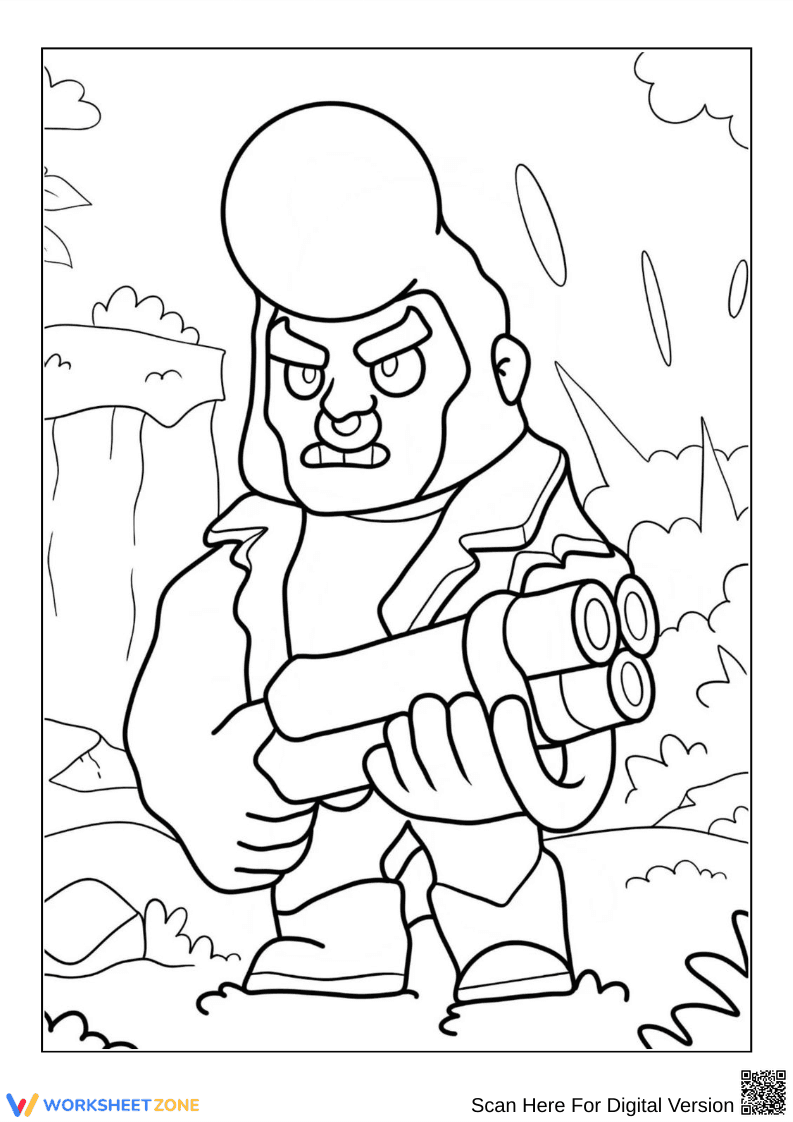 Brawl Stars Bull Coloring Page - Page 1