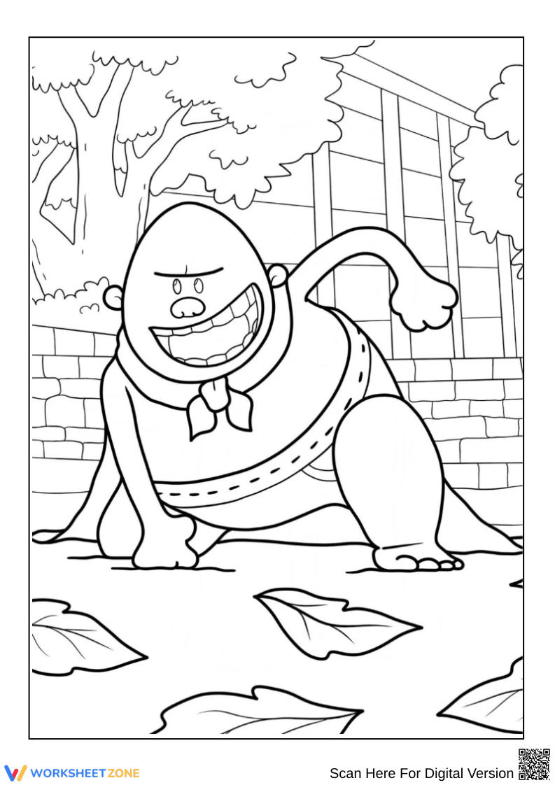 Captain Underpants Action Pose Coloring Page - Page 1