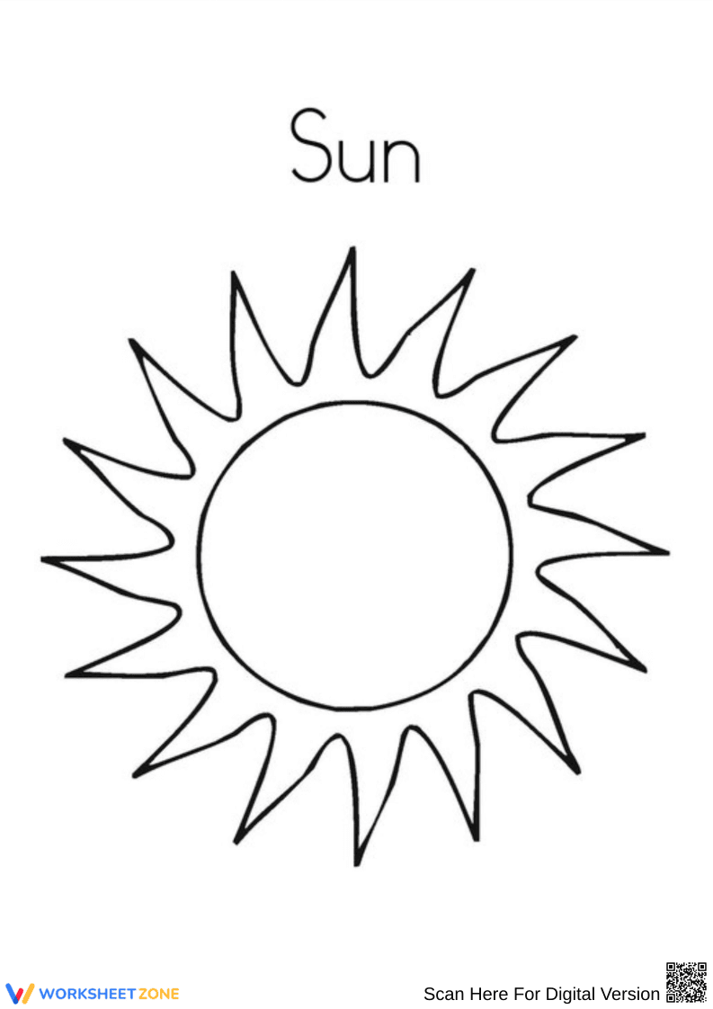 Simple Sun Coloring Page for Kids - Page 1
