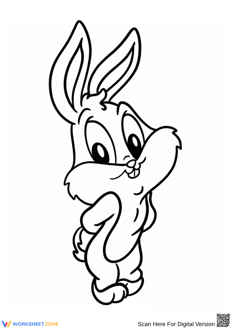 Cute Cartoon Bunny Coloring Page - Page 1