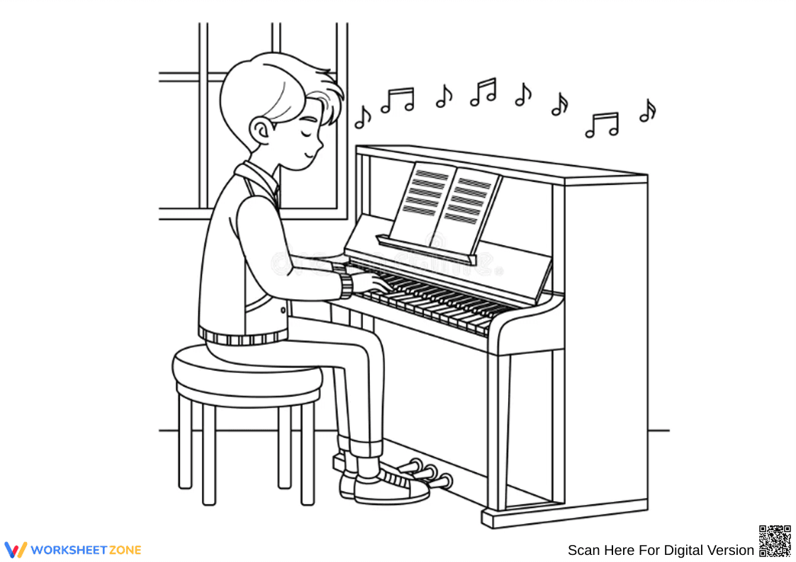 Printable Musician Coloring Pages for Creative Play - Page 1