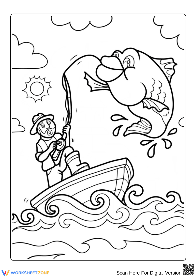Fishing Coloring Page - Page 1