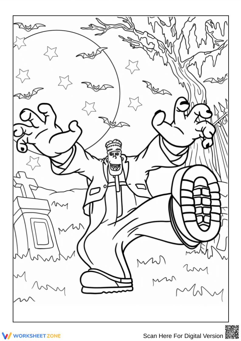Hotel Transylvania Frankenstein Coloring Page - Page 1