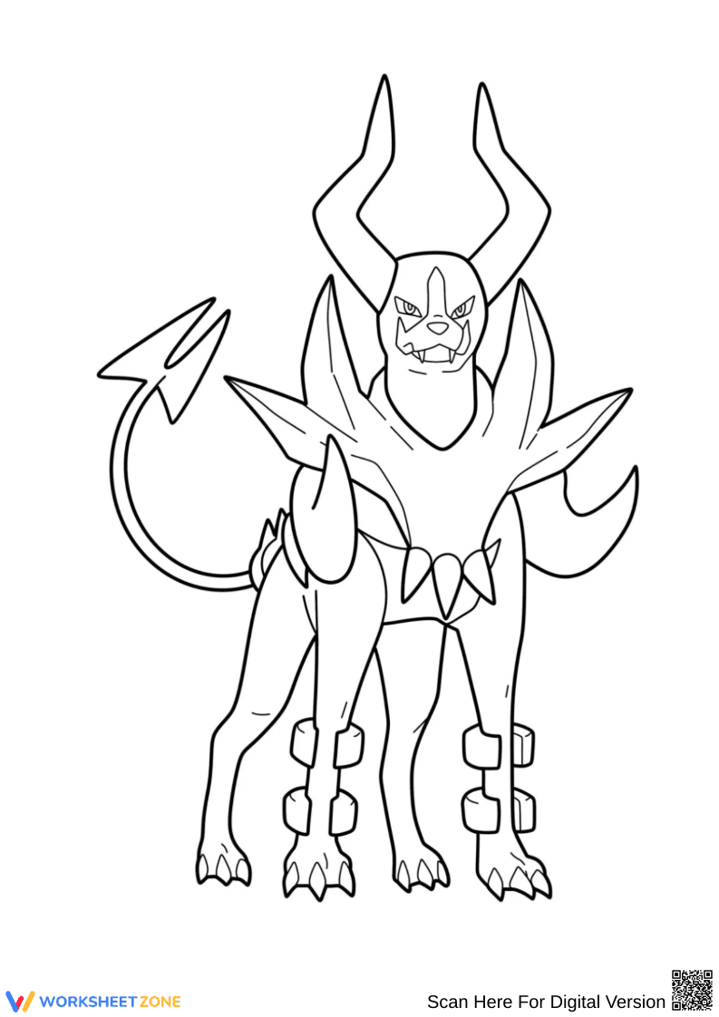Mega Houndoom Pokémon Coloring Page - Page 1