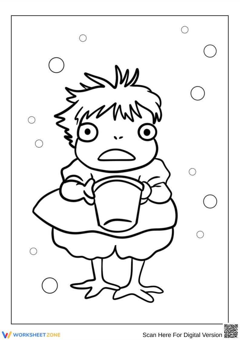 Ponyo Underwater Coloring Page - Page 1