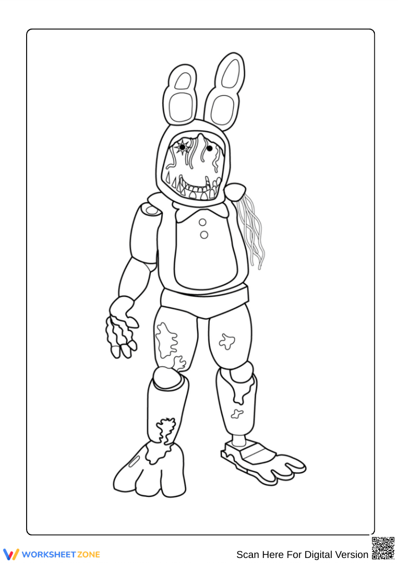 FNAF Nightmare Bonnie Coloring Page - Page 1