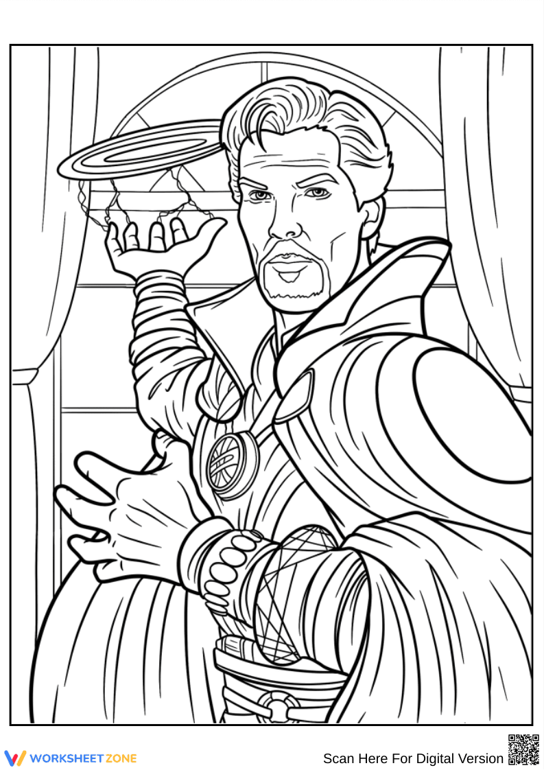 Doctor Strange Mystic Portal Power Coloring Page - Page 1