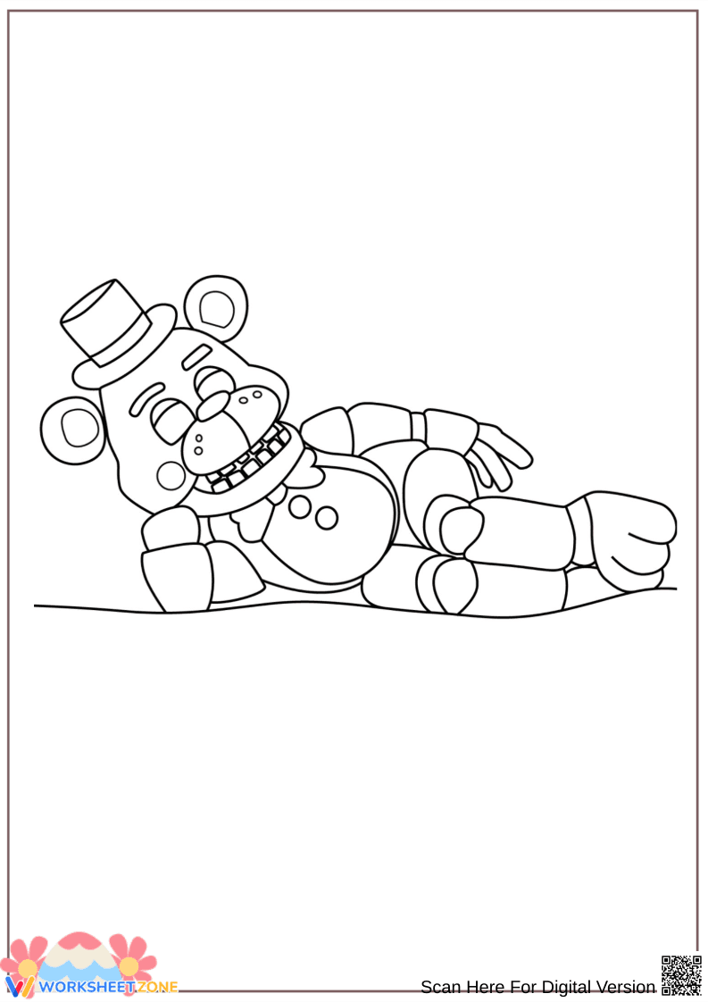 Relaxed Freddy Fazbear Coloring Page - Page 1