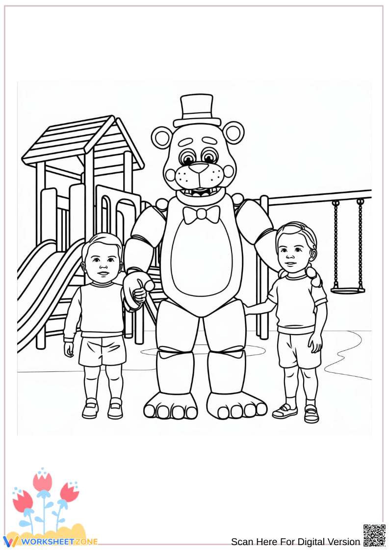 Freddy Fazbear Playground Coloring Page - Page 1