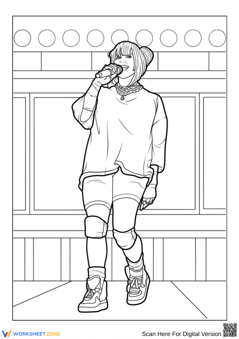 Billie Eilish Concert Coloring Page - Page 1