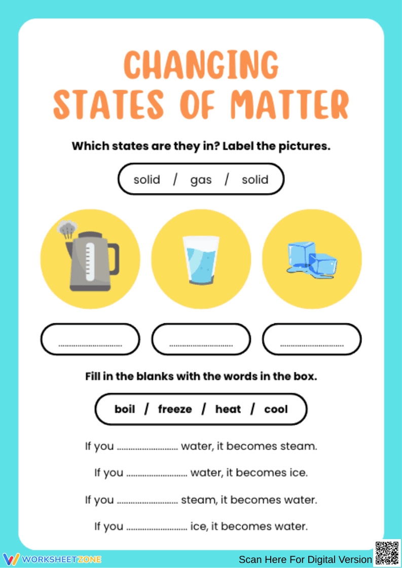 Changing States of Matter Activity Worksheet - Page 1