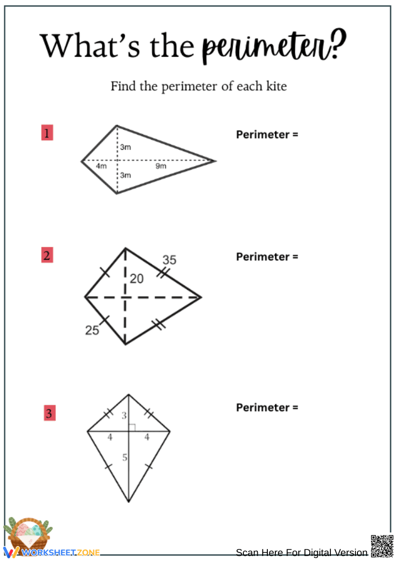 Perimeter of a Kite Practice Problems - Page 1