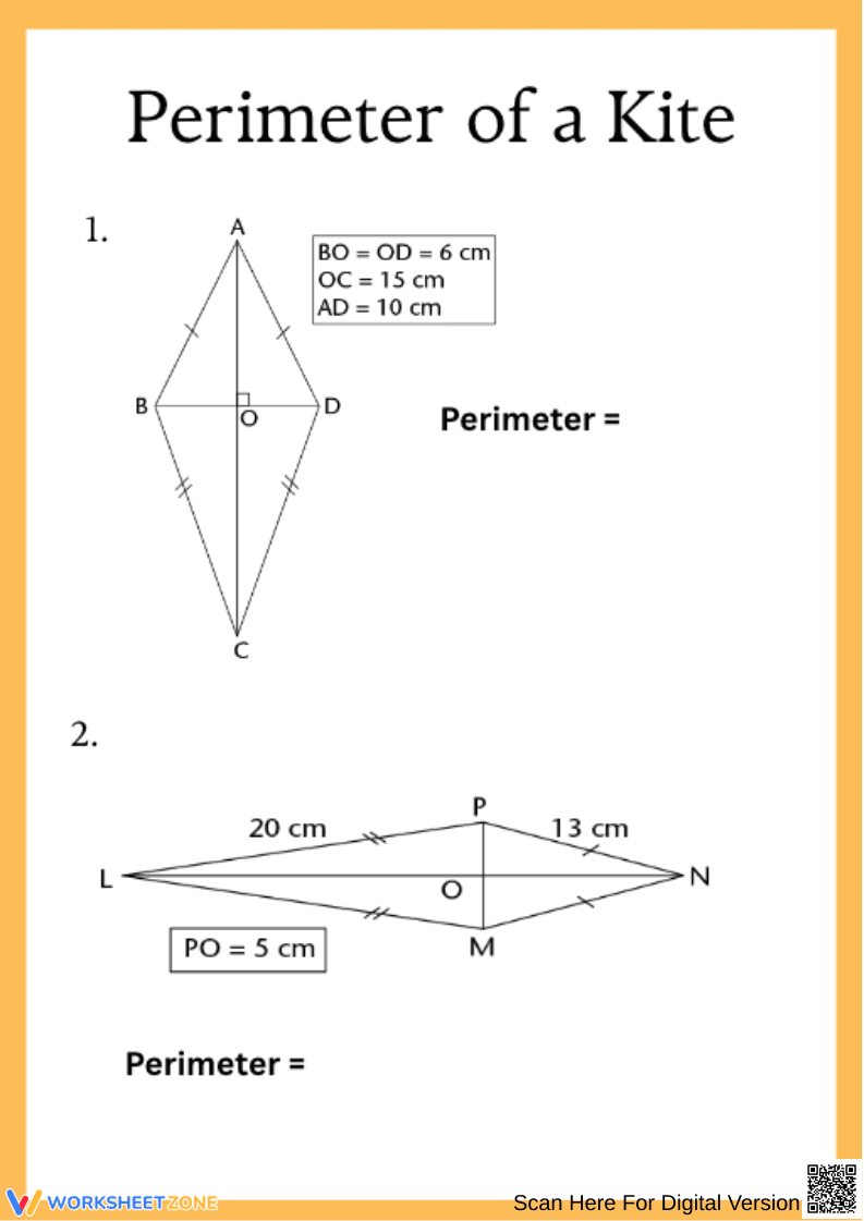 Perimeter of a Kite Practice Problems - Page 1