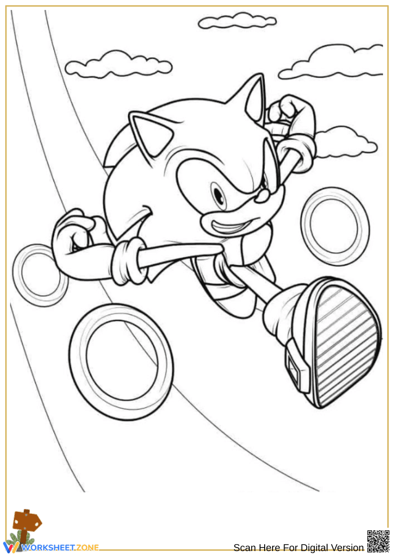 Sonic Coloring Pages Running Adventure - Page 1