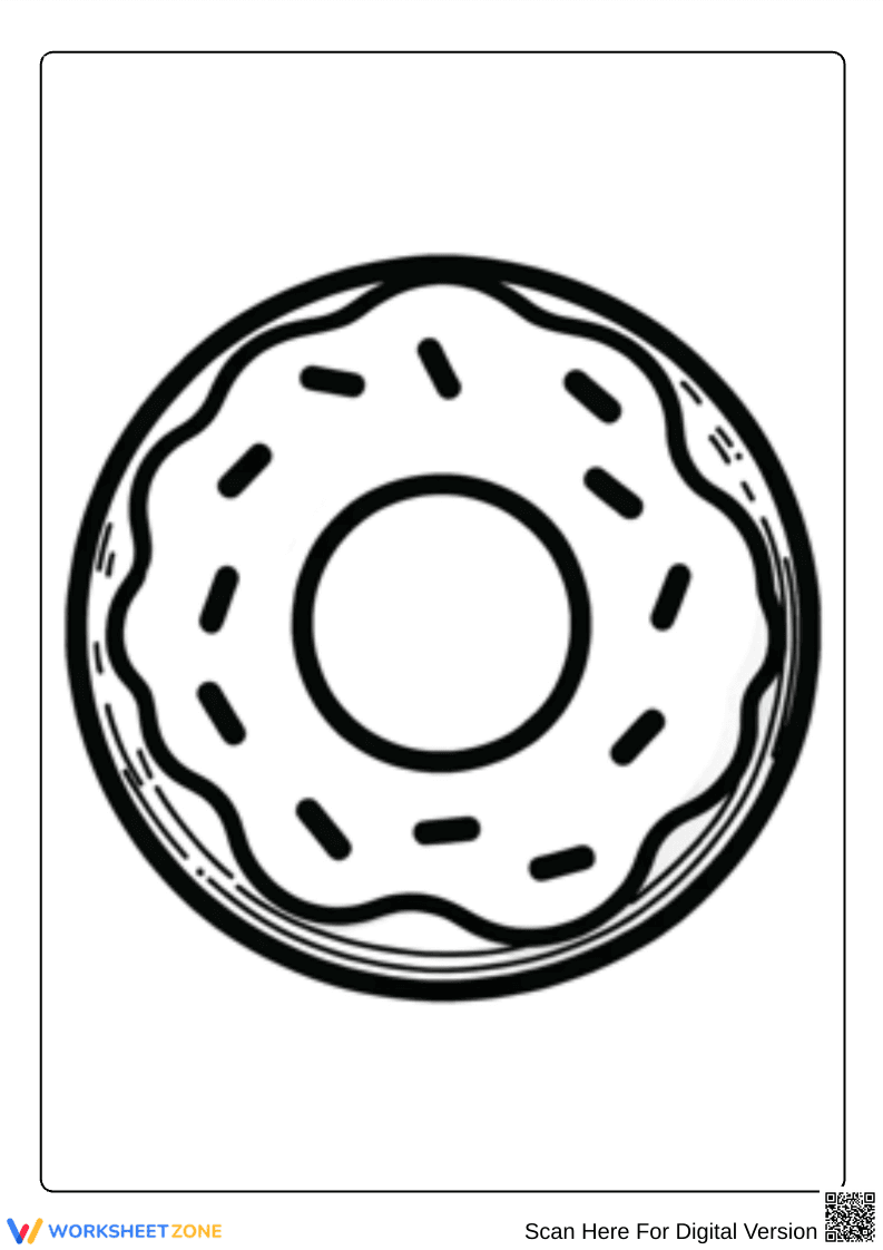 Printable Donut Circle Coloring Sheet for Kids - Page 1